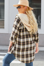 Load image into Gallery viewer, Plus Size Plaid Curved Hem Button Front Shirt