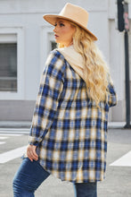 Load image into Gallery viewer, Plus Size Plaid Curved Hem Button Front Shirt
